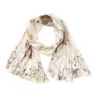 Product Image of Parchment Pressed Leaf Silk Scarf