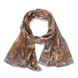 Plum Wildflower Silk Scarf, : SERRV