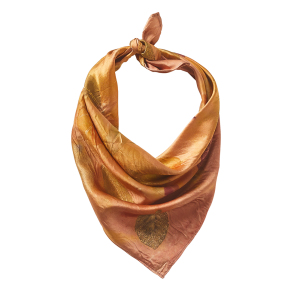 Product Image of Blush Pressed Leaf Silk Bandana