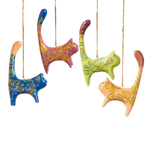 Product Image of Party Cat Ornaments - Set of 4