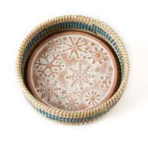 Product Image of Snowflake Breadwarmer in Blue Detail Basket