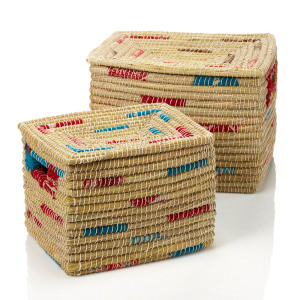 Product Image of Rectangular Chindi Stripe Baskets - Set of 2