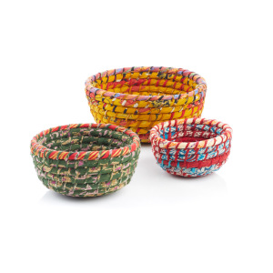 Sari Wrapped Organizing Baskets – Sojourns Fair Trade