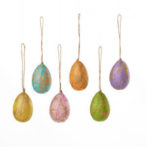 Product Image of Gold Marbled Egg Ornaments - Set of 6