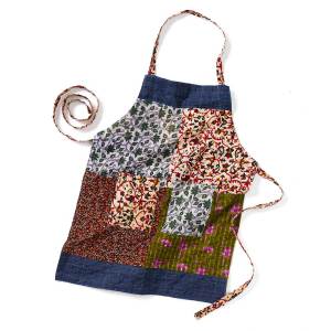 Product Image of Little Cook's Upcycled Sari & Denim Apron 