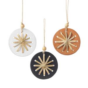 Product Image of Terracotta Snowflake Ornaments - Set of 3