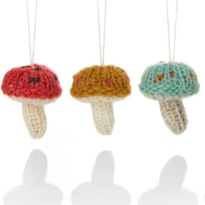 Product Image of Remnant Knit Mushroom Patch Ornaments - Set of 3