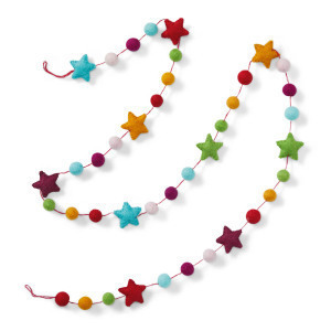 Rainbow Felt Star Garland