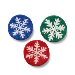 Product Image of Felt Snowflake Scrubbers - Set of 3