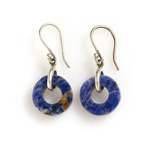 Peruvian Lapis Circle Earrings