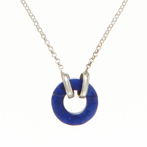 Product Image of Peruvian Lapis Circle Link Necklace