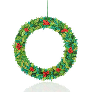 Product Image of Quilled Paper Holly Wreath