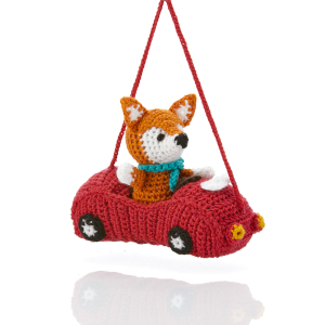 Product Image of Racecar Fox Crocheted Ornament