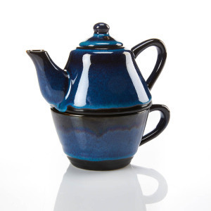 OGO - Tasse à thé avec passoire et couvercle - bleu - Good Food Shop