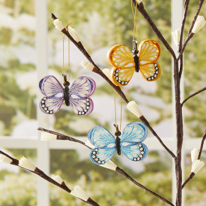 Quilled Butterfly Ornaments - Set of 3