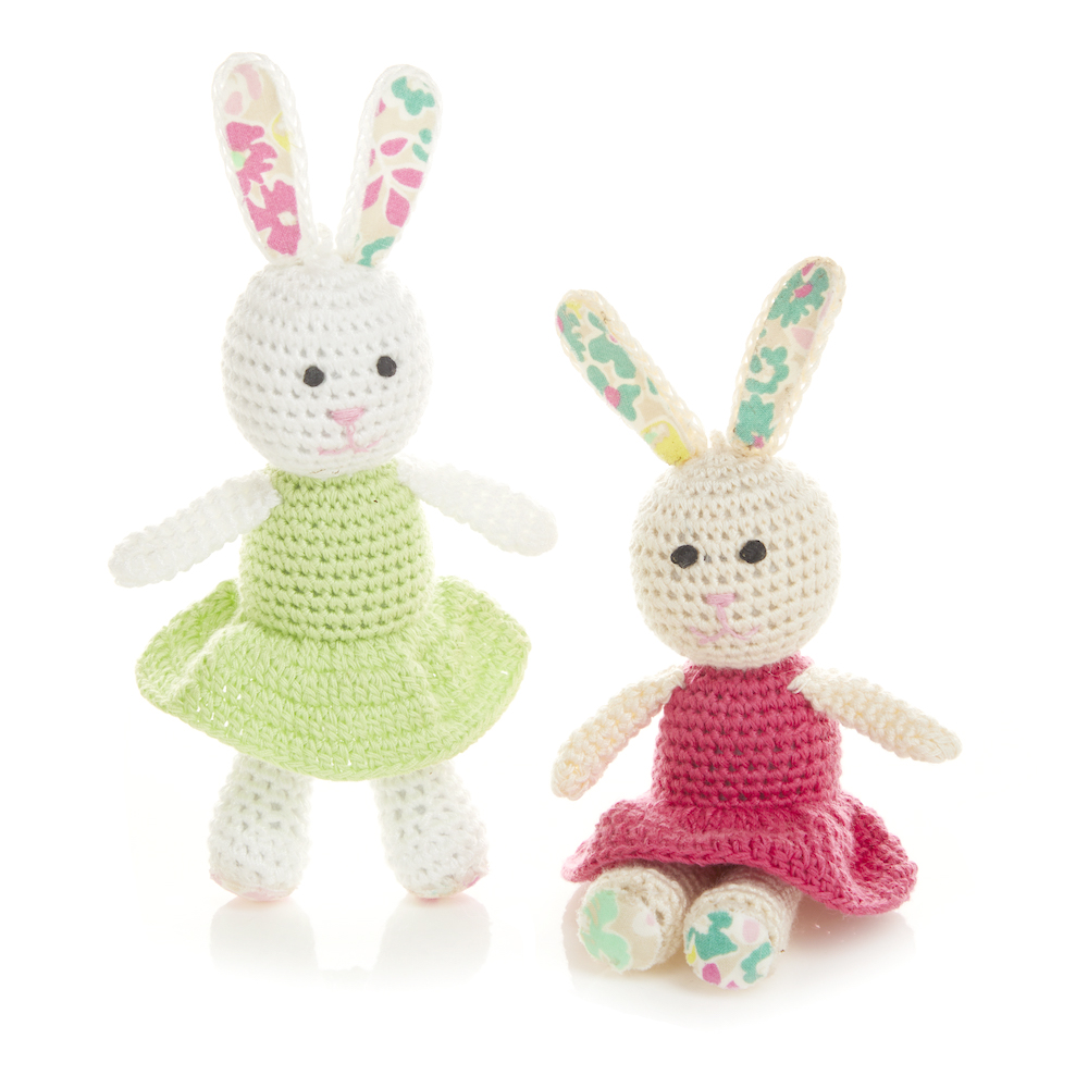 Crocheted Bunny Sisters