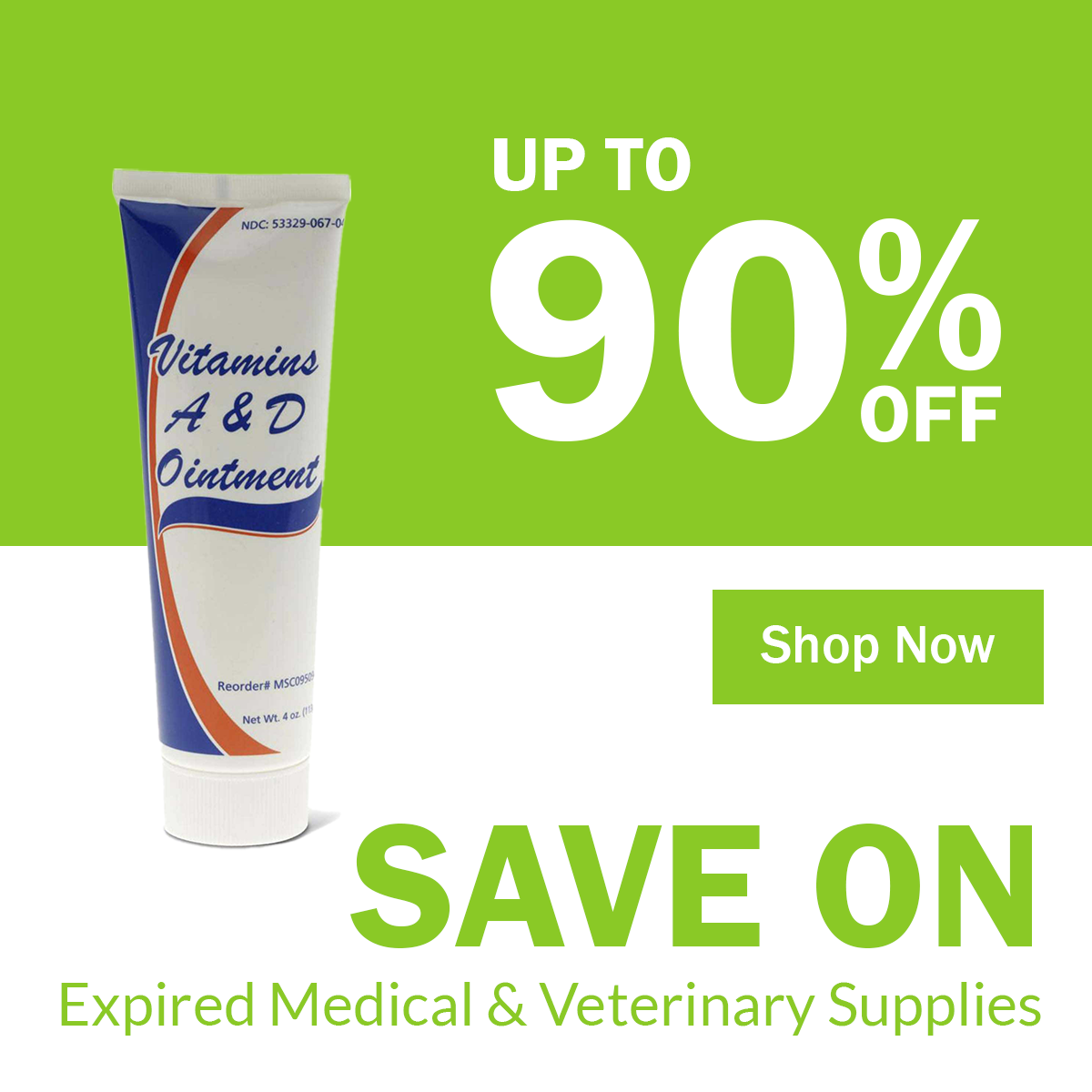 Up to 90% off expired Medical and veterinary supplies