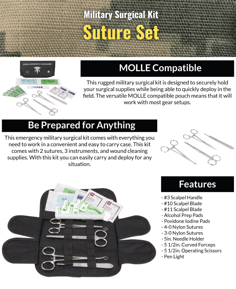 Military Surgical Kit- Suture Set Features