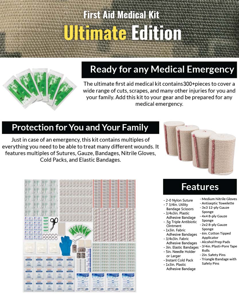 358 piece ultimate first aid kit features
