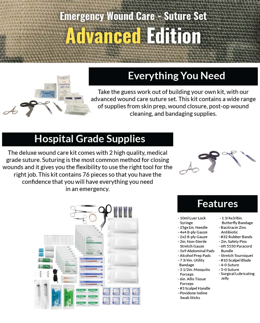 Emergency Wound Care Suture Kit - Advanced Edition Features
