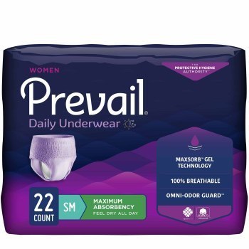 UNDERWEAR,PREAIL,DAILY,ABSORBENT,FEMALE,SMALL,22/BG