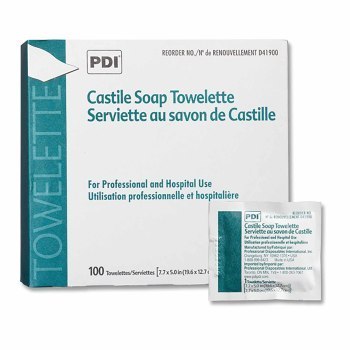 TOWELETTE,CASTILE SOAP,100/BX