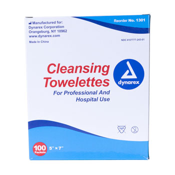 TOWELETTE,CLEANSING,INDIVIDUAL,5"X7",1000/CASE