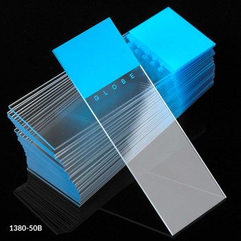 WHITE GLASS SLIDE,BLUE FROST,GROUND EDGE,90°CORNER,1440/CS