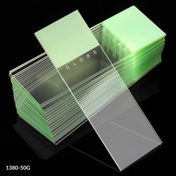 WHITE GLASS SLIDE,GREEN FROST,GROUND EDGE,90°CORNER,1440/CS