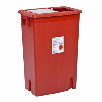 CONTAINER, SHARPS RED 18GL W/LID,5/CS
