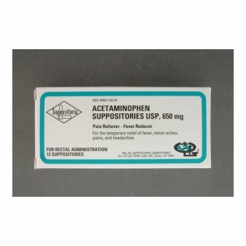 ACETAMINOPHEN SUPPOSITORY 650MG,12/BX