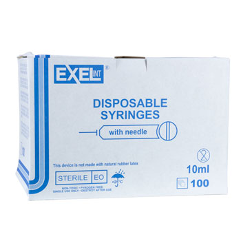 SYRINGE,10CC 18 X 1,LL,100/BOX,EXEL