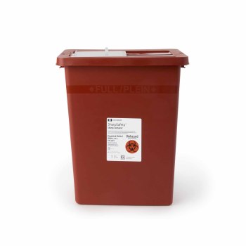 CONTAINER, SHARPS RED/CLR 8GL LID,10/CS