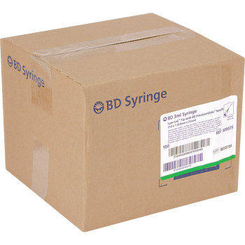 BD Syringe & Needle, 3mL, Luer Lock, 21G X 1in. , Hypodermic, 100/BX, 309575