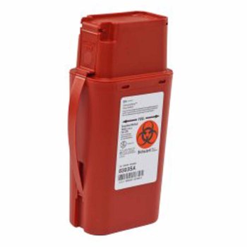 CONTAINER, SHARPS TRANSPORT SHUTTLE EMS W/2CLSR RED,20/CS