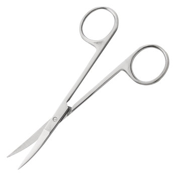 SCISSORS,O/R,S/S,4.5IN,CURVED,SATIN,ECONOMY,EACH