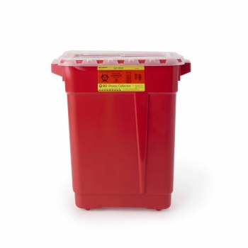 CONTAINER, SHARPS RED 9GL W/SLIDE TOP,8/CS
