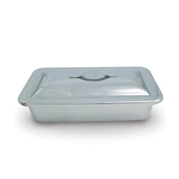 STAINLESS STEEL CATH TRAY, 8-7/8x5x2, W/COVER