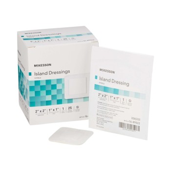 DRESSING,ISLAND BORDER-GAUZE STR LF 2X2,25/BX, Wound Care: shopmedvet.com