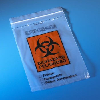 BAG,BIOHAZARD SPECIMEN TRANSPORT,6" X 9",ZIPLOCK WITH DOCUMENT POUCH AND TEARZONE,COLOR CODED: GREEN,1000/CS