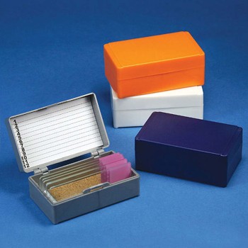 SLIDE BOX,12 PLACE,ASSORTED COLORS,CORK LINED,5/BX