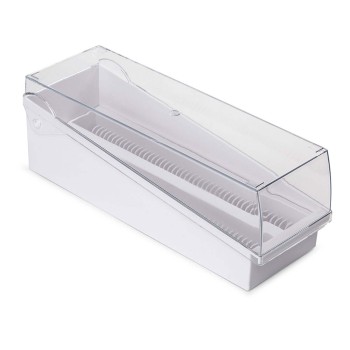 SLIDE STORAGE BOX W/ LID AND TRAY,BLUE,100-PLACE FOR UP TO 200 SLIDES,EACH