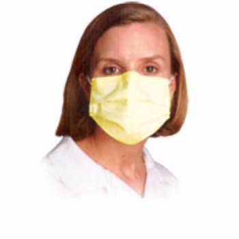 MASK,ASPEN,PLEATED EARLOOPS,YELLOW,NONSTERILE,ASTM LEVEL 1,ADULT,500/CS