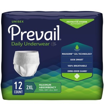 BRIEF,PULL-ON PREVAIL SUP ABSRB 2XLG,12/PK 4PK/CS