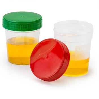 SPECIMEN CONTAINER,4OZ,RED SCREWCAP,NON-STERILE,FROSTED WRITING AREA,500/CS