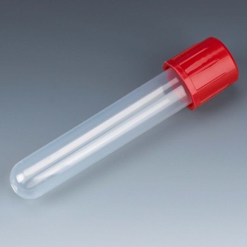 TEST TUBE,12X75MM,PP,ATTACHED RED SCREWCAP,1000/CS