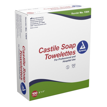 TOWELETTES,CASTILE SOAP,100/BX