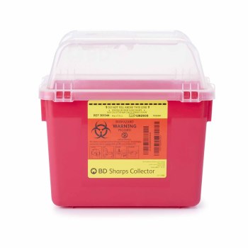 CONTAINER, SHARPS RED 8QT FUNNEL TOP,24/CS