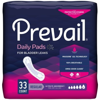 PAD,INCONTINENCE,PREVAIL UTIMATE ABSORBENCY,33/PK