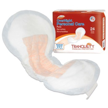 PAD,INCONTINENCE,TRANQUILITY OVERNT500ML,24/BG